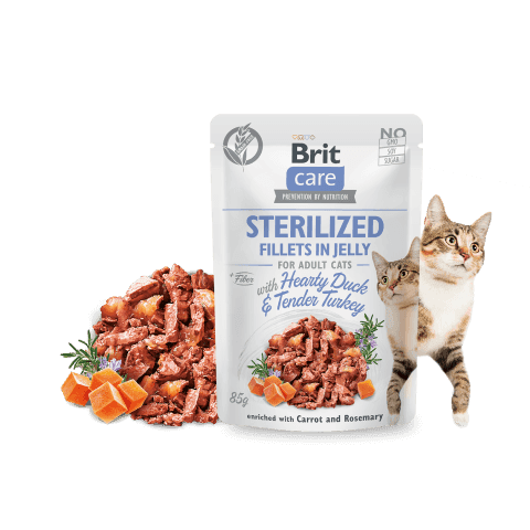 Brit Care Fillets in Jelly For Sterilised Cats-Hearty Duck & Tender Turkey (85g)